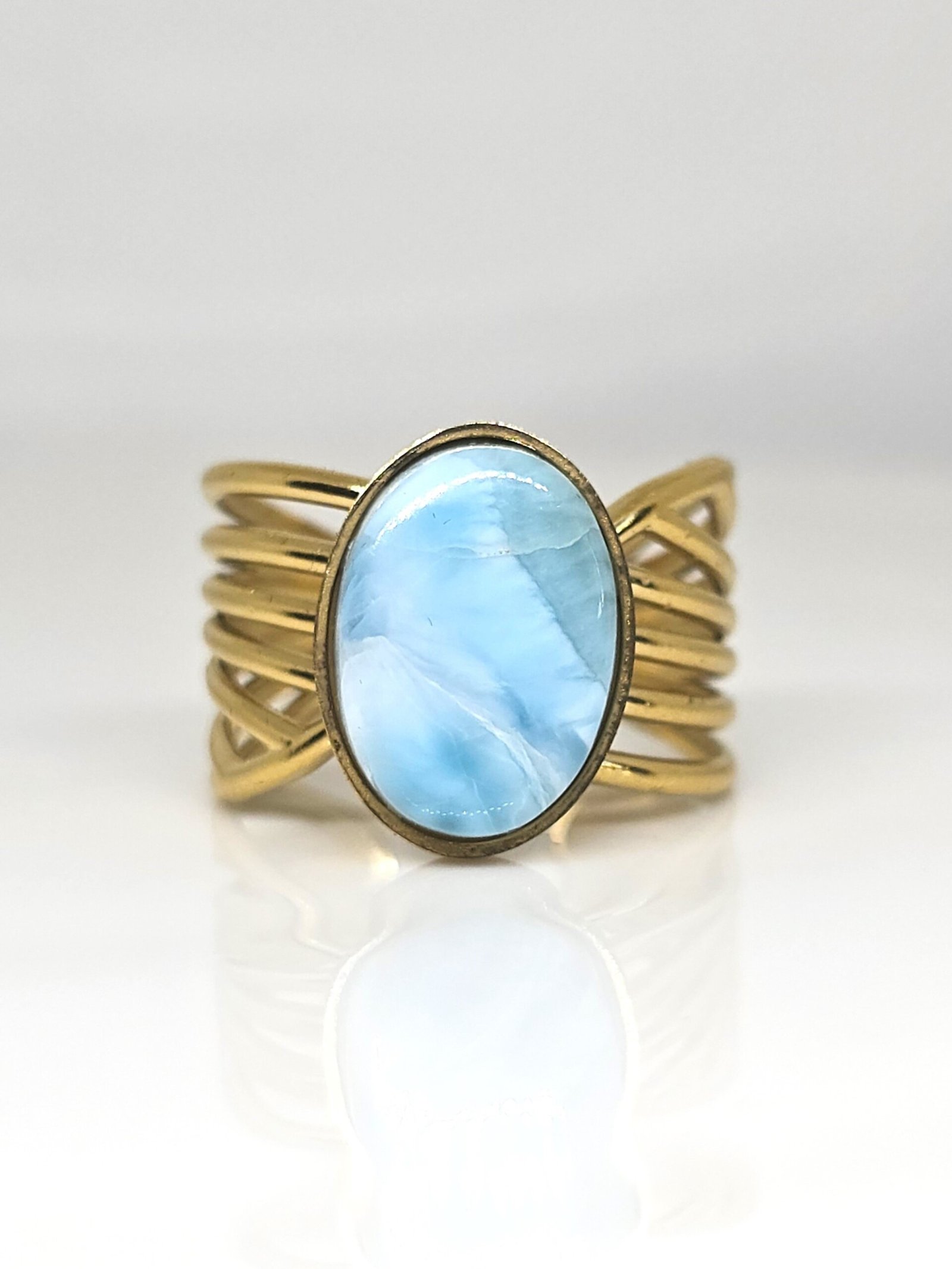 BAGUE SERENA - LARIMAR - ECUME DES VAGUES