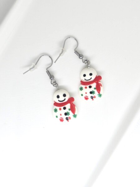 BOUCLES D'OREILLES BONHOMME DE NEIGE DE NOEL